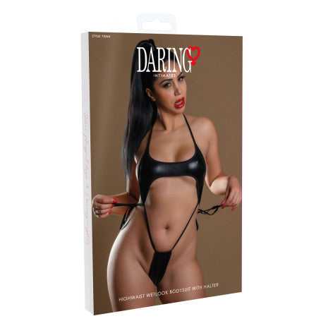 BODY EROTICO DONNA APERTO SEXY WETLOOK DRING INTIMATES