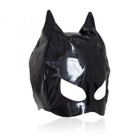 CAT MASK LARGE BLACK MASCHERA FETISH BONDAGE NERO SEXY PER DONNA NEUTRA BOCCA